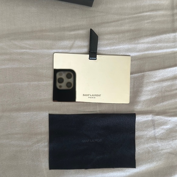 NWT 2019 YSL Gift - Leather Card Holder w/ Mirror - Picture 4 of 12